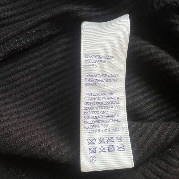 Rebecca Minkoff Size L Black Ribbed High Neck Cutout Long Sleeve Bodycon Dress - Picture 11 of 14